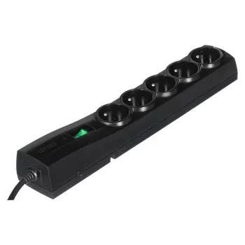 Régua de tomadas EVER CLASSIC 5 tomadas cabo de 3 m 250 V 10 A com proteção contra sobretensões (175 J) preto