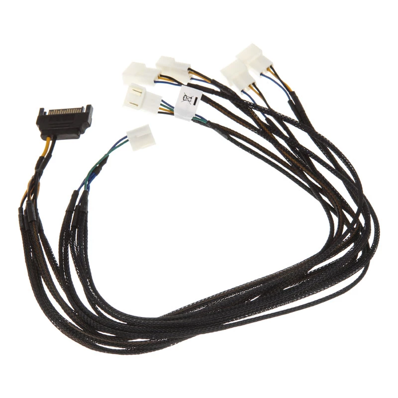 Cabo distribuidor PWM Akasa Flexa FP5S (5 ventoinhas) - com sleeve, 45 cm (AK-CBFA07-45)