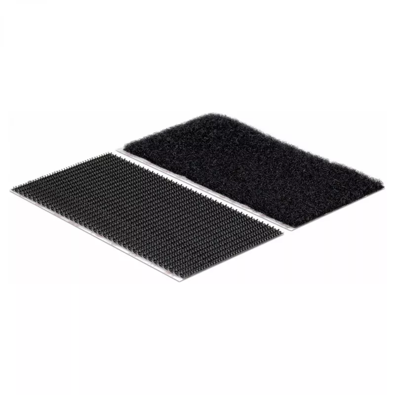 Tiras VELCRO extra fortes autocolantes, gancho e laço 50mm x 100mm x 2 conjuntos preto