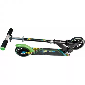 Trotinete Muuwmi Aluminium NEON 180 mm com luzes — deck de alumínio, rodas de 180 mm, luzes LED integradas