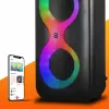Centro de música portátil MANTA SPK0401B100 coluna Bluetooth, 100 W de potência máxima, rádio FM, karaoke, bateria incorporada, X-BASS