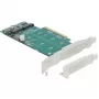 Placa DeLOCK PCI Express x8 para 2 x NVMe M.2 Key M internos com bifurcação, formato low-profile