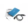 Caixa externa para HDD/SSD NATEC Rhino GO 2,5 polegadas — USB 3.0, SATA III, até 4 TB, 9,5 mm, alumínio, azul