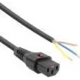 Cabo de alimentação ACT C13 IEC Lock extremidade aberta preto 3 m PC979 230V 10A