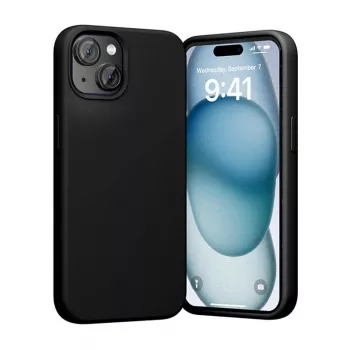 Capa de silicone Vention KUFB0-20 para iPhone 15 Plus — preto, capa protetora fina