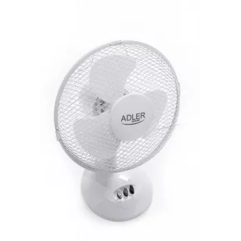 Adler | AD 7302 | Ventilador de mesa | branco | diâmetro 23 cm | número de velocidades 2 | oscilação | 60 W | Não