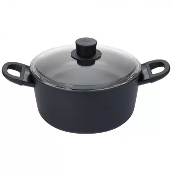 Panela redonda BALLARINI 75002-921-0 preta alumínio 24 cm