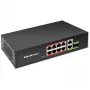 Switch Ethernet QOLTEC 52297 PoE RJ45 com uplink PoE e porta SFP