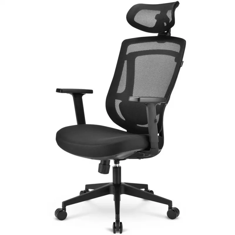 Cadeira de escritório Sharkoon OfficePal C10 – preto, design ergonómico, altura ajustável