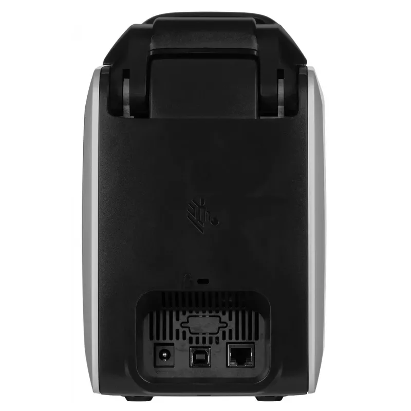 Impressora de cartões plásticos Zebra ZC300 – Sublimação de cor/Termotransferência, 300x300 DPI, LCD, Alimentação de 100 folhas, Ethernet, Prateado/Preto