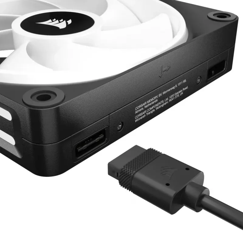 Corsair CO-9051001-WW iCUE LINK QX120 RGB ventoinha para caixa, 120 mm, PWM, com sensor de temperatura, preta