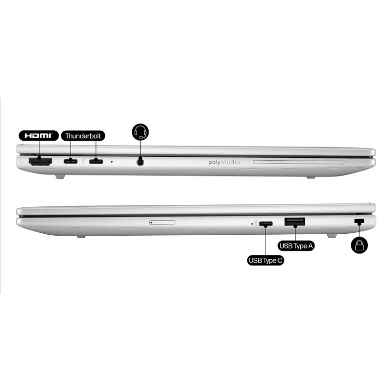 HP EliteBook 8 G1i Portátil AI - Design de dobradiça de 174° - Intel Core Ultra 7 255U / 2 GHz - Win 11 Pro - Intel Graphics - 32 GB RAM - 1 TB SSD NVMe - 35,6 cm (14