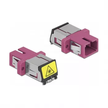 Acoplador de fibra ótica DeLOCK 86891 SC simplex fêmea para SC simplex fêmea multimodo violeta