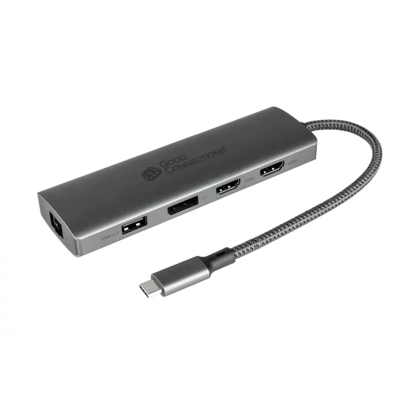 Alcasa HUB-C001A Hub de interface USB Type-C 5000 Mbit/s antracite
