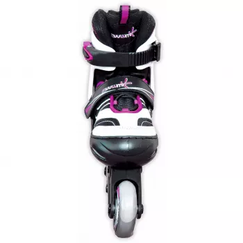 Patins em linha ajustáveis para criança tam. 29-32, patins em linha rosa/preto