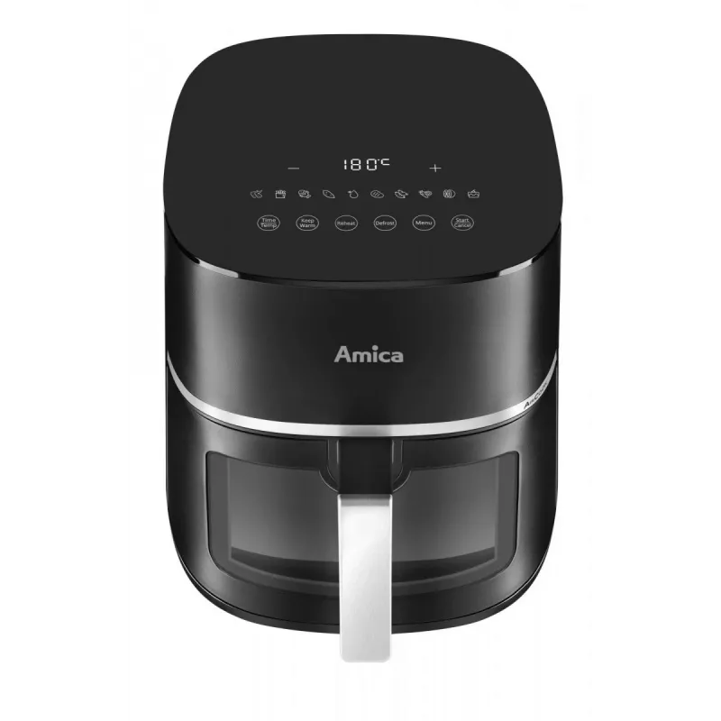 Amica AFM 6020 fritadeira de ar, 7,2 l, 1700 W, 10 programas, ecrã LCD, preta
