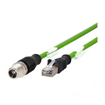 METZ CONNECT - cabo de rede - M12-X de 8 pinos (macho) para RJ-45 (macho) - 2,0 m - blindado - CAT 6a - blindado, proteção do encaixe, fio flexível - verde (142M2X15020)