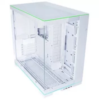 Bundle de caixa de PC Lian Li O11 Dynamic EVO RGB, Midi-Tower, ARGB, vidro temperado + 3x ventoinha UNI FAN SL-INF Reverse Blade - branco