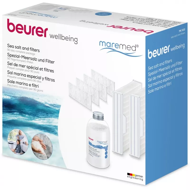 Beurer maremed MK 500 conjunto de filtro combinado e sal marinho