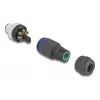 Conector M12 DeLOCK codificação A 8 pinos ficha ligação por parafuso