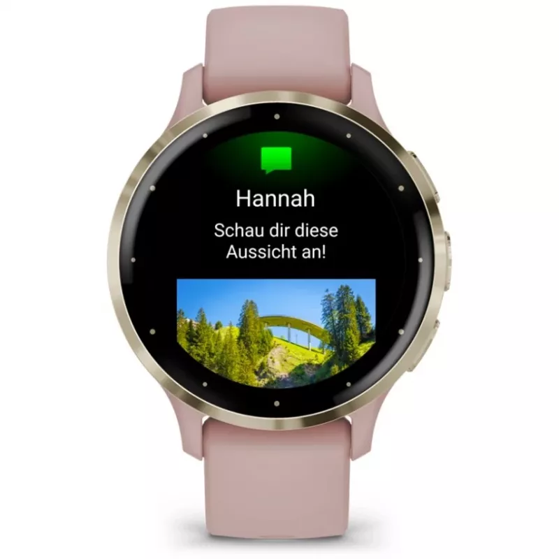 Garmin Venu 3S 3,05 cm (1,2) AMOLED 41 mm Digital 390 x 390 píxeis Ecrã tátil Dourado, Rosa Wi-Fi GPS (Satélite)