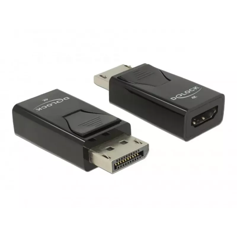 Adaptador Delock DisplayPort 1.2 macho para HDMI fêmea 4K passivo preto