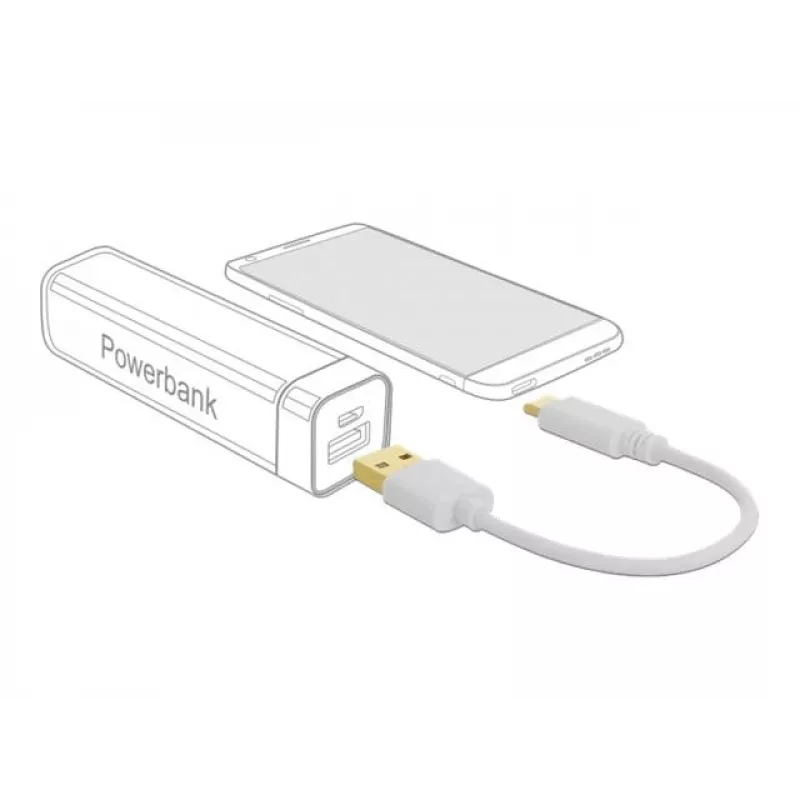 Cabo de carregamento USB DeLOCK Type-A para USB Type-C 15 cm