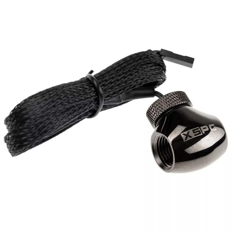 Sensor de temperatura XSPC Inline 10k G1/4 polegadas — sensor de temperatura inline XSPC 10k, preto cromado
