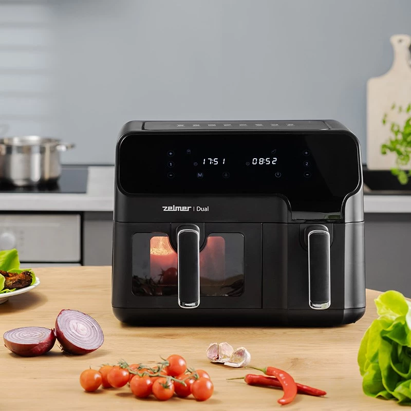 Fritadeira de ar quente Zelmer ZAF9000 5,5 l + 3,5 l 2700 W preta