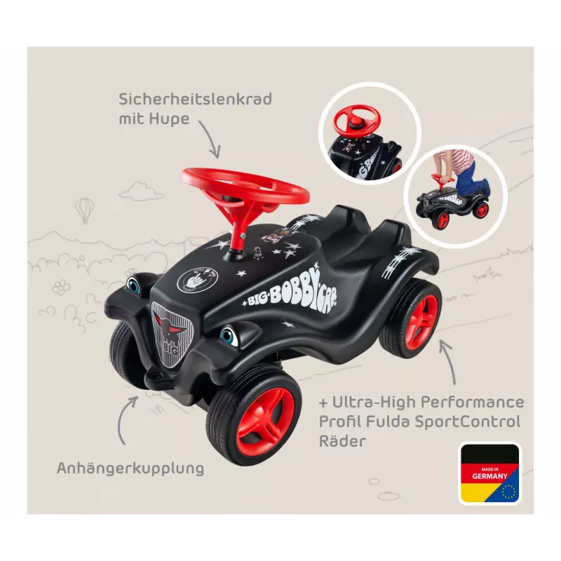 Carro de escorregar Simba-Dickie BIG Bobby Car Classic Little Rocker — preto/vermelho, modelo 800056144