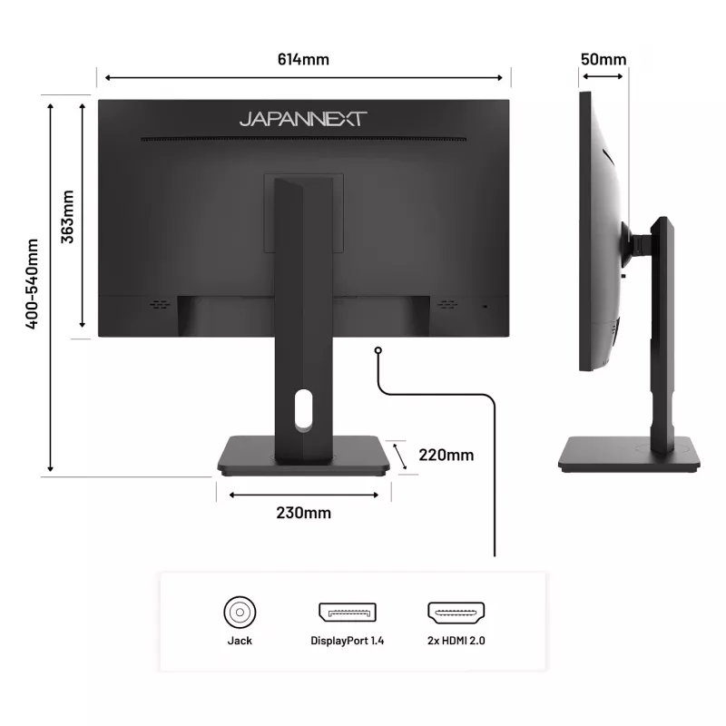 JAPANNEXT JN-27IPS4FLWQHDR-HSP 16:9 HDMI/DP WQHD - ecrã plano (TFT/LCD)