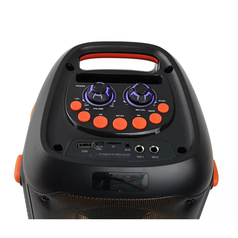Altifalante KARAOKE Esperanza EP156 BT FM LED RGB Preto 20W
