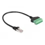 Cabo RJ45 DeLOCK Cat.6 ficha para adaptador de bloco de terminais 30 cm preto verde