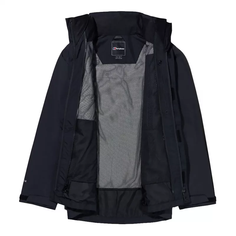 Conjunto de casaco Berghaus Deluge Pro 3.0 M + Hillwalker IA Shell M — camada exterior impermeável para homem, preta