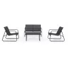 Conjunto de mobiliário de jardim Extralink BLACK FOREST têxtil duas cadeiras + espreguiçadeira + mesa dobrável preto L-0358 conjunto de mobiliário de exterior