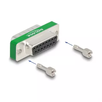 Filtro anti-interferências RF/EMI DeLOCK D-Sub 15 pinos macho para fêmea filtro passa-baixo capacitivo