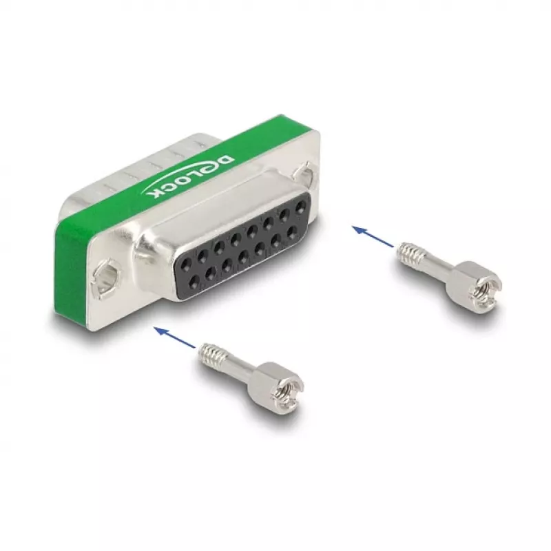 Filtro anti-interferências RF/EMI DeLOCK D-Sub 15 pinos macho para fêmea filtro passa-baixo capacitivo