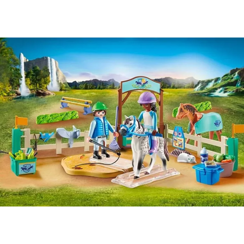 Conjunto de figuras Cavalos 71637 Escola de equitação moderna