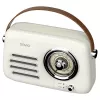 Rádio portátil SAVIO RS-02 — sintonizador FM analógico, Bluetooth 5.3, alimentação USB, 3 W, branco