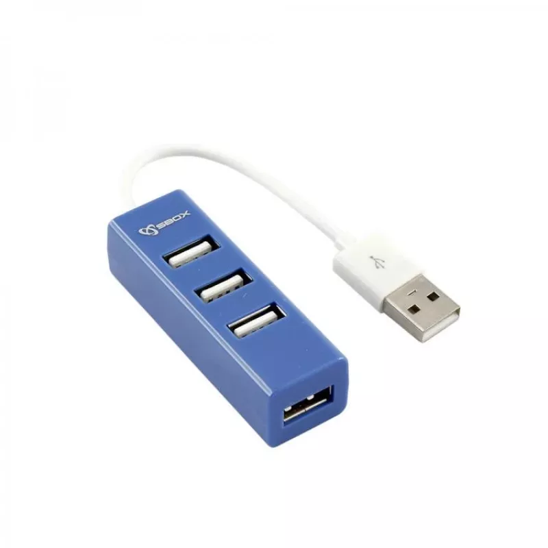 Sbox H-204 USB 4 portas HUB USB azul-arroxeado