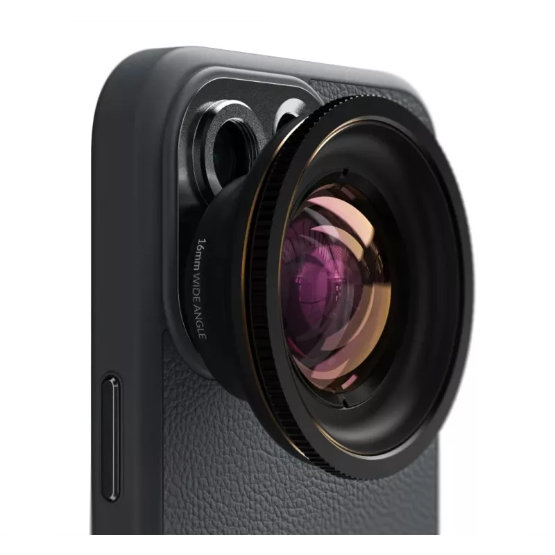 Objetiva fotográfica ShiftCam LU-WD-016-23-EF objetiva grande angular 16 mm preto dourado