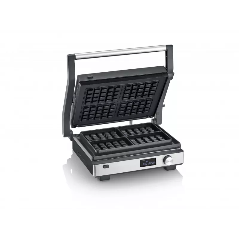 Grelhador de contacto Severin KG 2380 preto prateado 2000W aço inoxidável