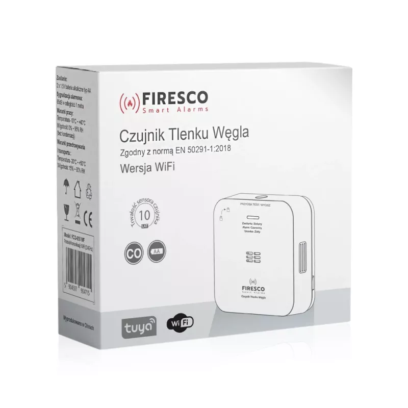 Detetor de monóxido de carbono com função de comunicação FCO-850 WF