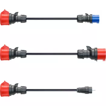 Conjunto de adaptadores go-e para Gemini flex 11 kW, conjunto de 3 peças (preto, 30 cm)