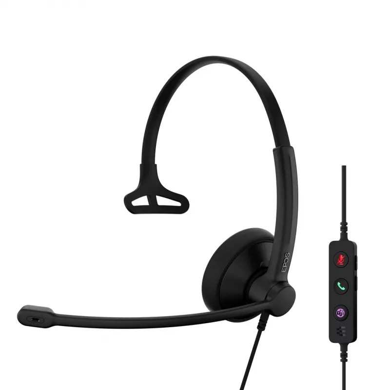 Headset EPOS IMPACT 100 MS Mono USB-C+A com fios leve 51g