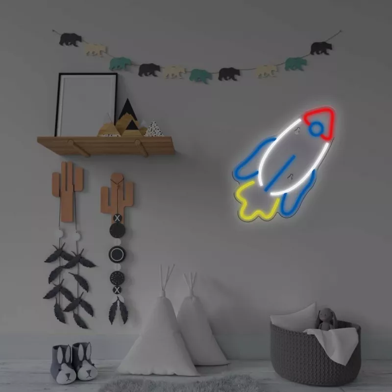 Luz néon LED MANTA SNL91MT estilo RAKETA – painel néon LED decorativo, modelo SNL91MT