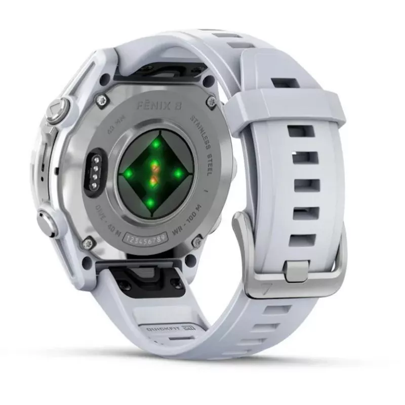 Garmin Fenix 8 3,3 cm (1,3) AMOLED 43 mm Digital 416 x 416 píxeis Ecrã tátil prateado Wi-Fi GPS (satélite)