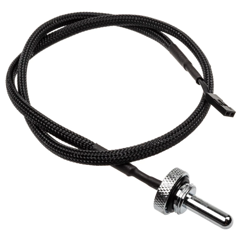 Sensor de temperatura Alphacool Eiszapfen Plug G1/4 - sensor de temperatura para sistema de refrigeração líquida - cromado - 50 cm