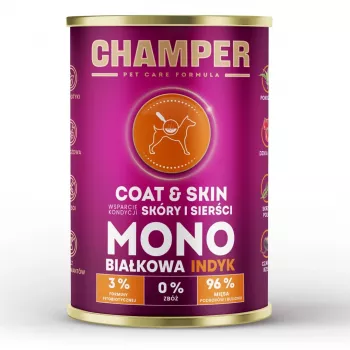 CHAMPER Coat & Skin Monoproteico salmão – comida húmida para cães – 400 g