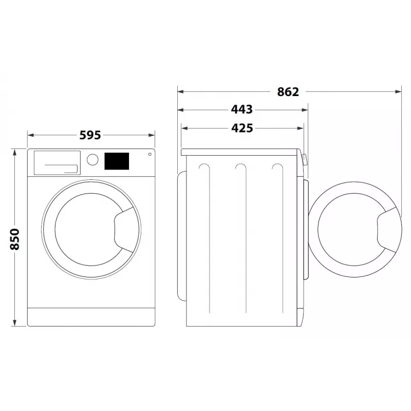 Máquina de lavar roupa INDESIT MTWSC61294WPL 9 kg, classe de eficiência energética C